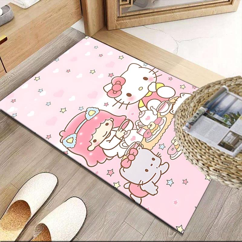Pink Kitty Birthday Party  Carpet, Kitchen Rugs, Yoga Mat, Non-Slip Mats, Rug for Bathroom, Living Room bedroom, Camping Rugs Christmas Gift