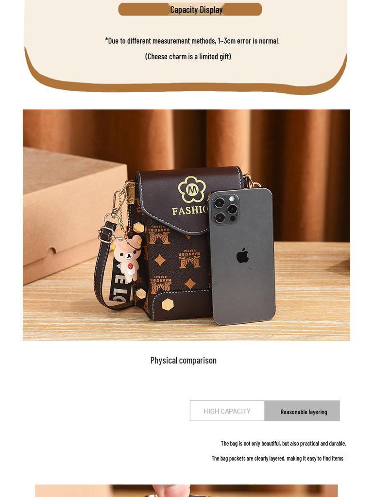 Women's 2024 Fashion Crossbody Phone Bag - Mini Vertical Design, Versatile & Stylish