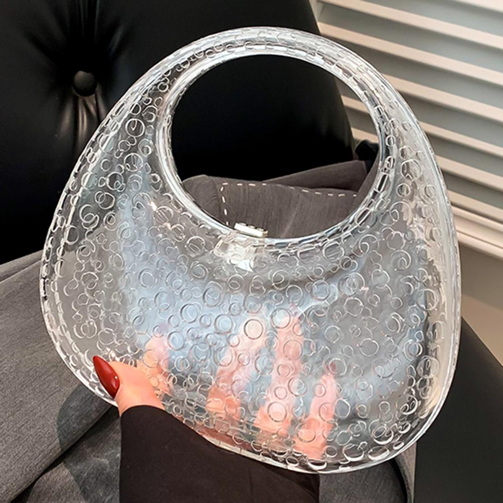 

Жіноча вечірня сумочка-клатч Однотонна вишукана сумка для вечері Прозора акрилова кругла сумочка Практична сумка Щоденна сумка через плече чистий