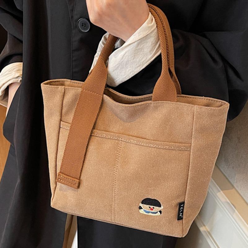 Solid Color Large-capacity Leisure Bag Autumn New Go Out Make-up Bag Shoulder Underarm Tote Bag