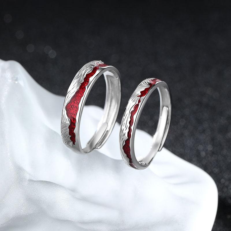 Love Ring Light Luxury Niche Design Couple Ring Opening Irregular Hand Jewelry
