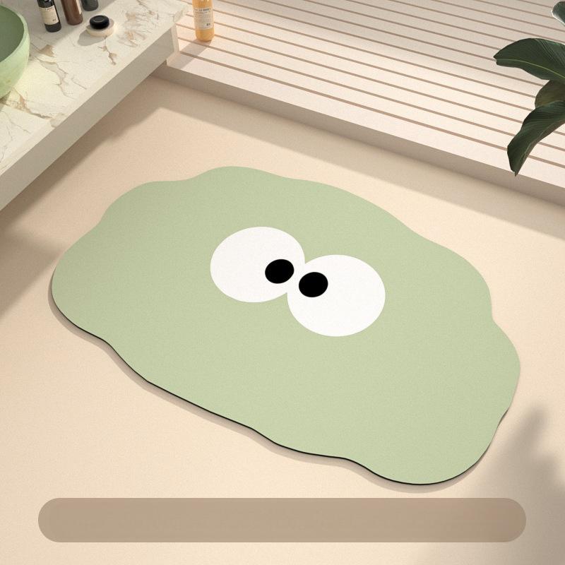 Cartoon Bathroom Absorbent Floor Mat, Diatomaceous Earth Anti Slip Foot Mat At the Entrance of the Bathroom, Toilet Floor Mat