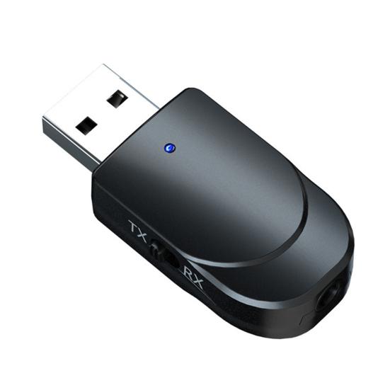

Wireless Transmitter Stereo Quick Data Transmission Plug Play Bluetooth-compatible 5.0 USB TV Multimedia 2 in 1 Receptor for Speaker чорний