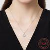 Elegant S Silver Synthetic Zircon Pendant Necklace The Simple Design Is Dazzling and Makes It the Perfect Gift for Her, Suitable for Everyday Wear or
