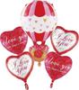 Bouquet Balloon Set Valentine' Day Heart Balloons 5 Pcs