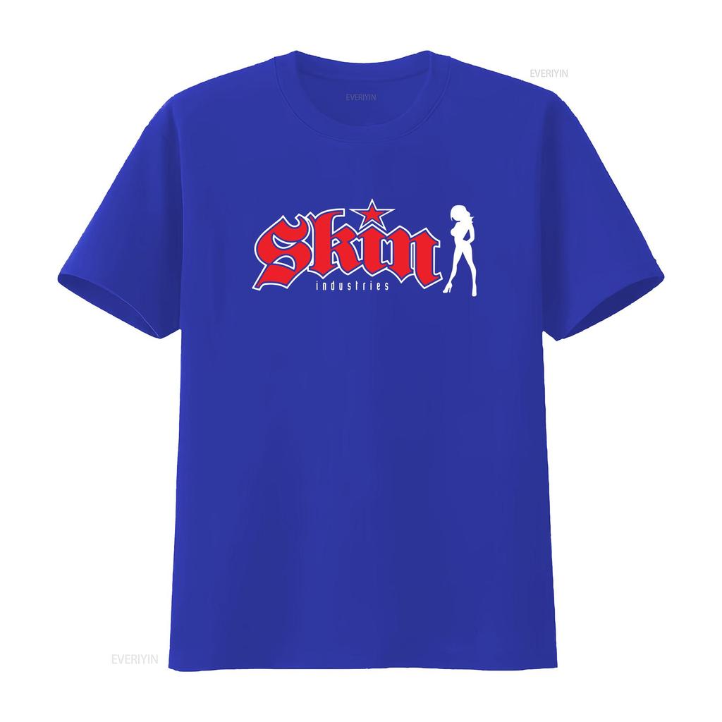 Funny New Skin Industries Logo Mens T Shirt Made Form USA Size vintage Washed streetwear Versatile Top For Everyday Wear