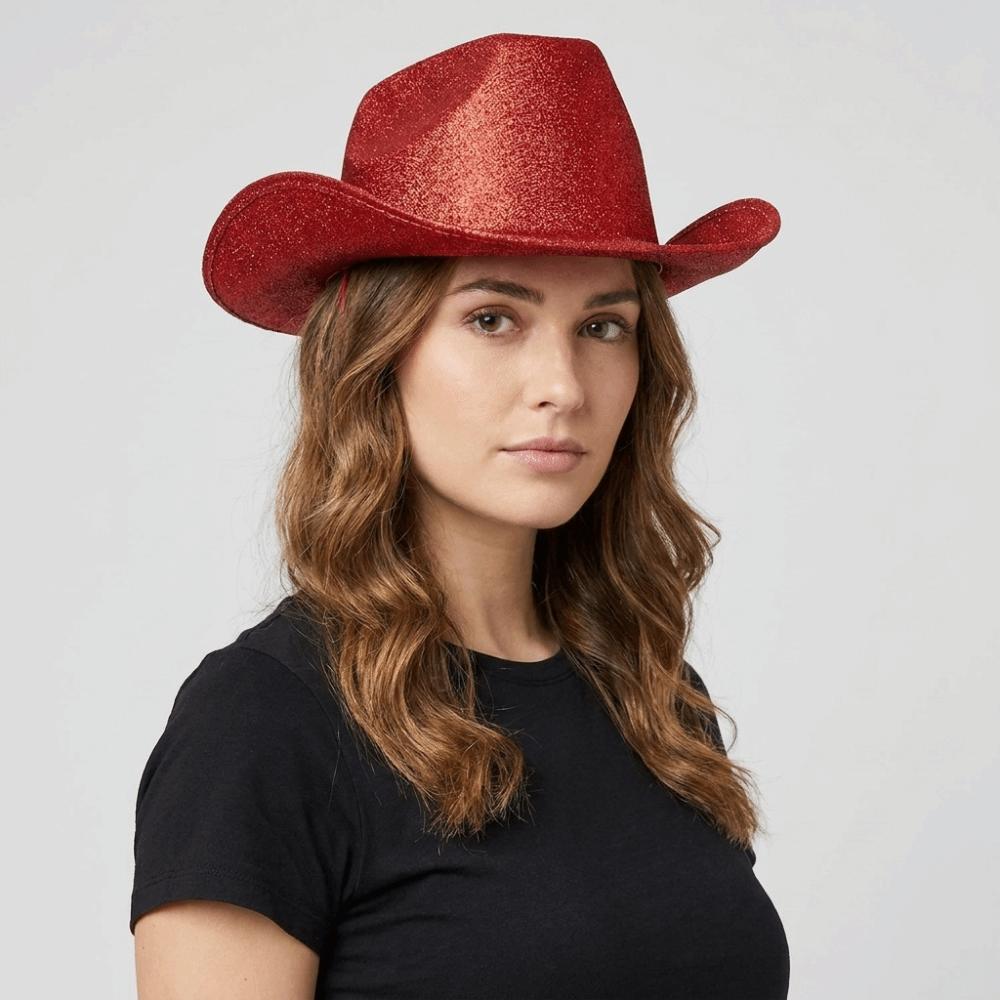 Glitter Pink Western Cowboy Hat Solid Color Cowgirl Hat Fashion Bowler Hat Show