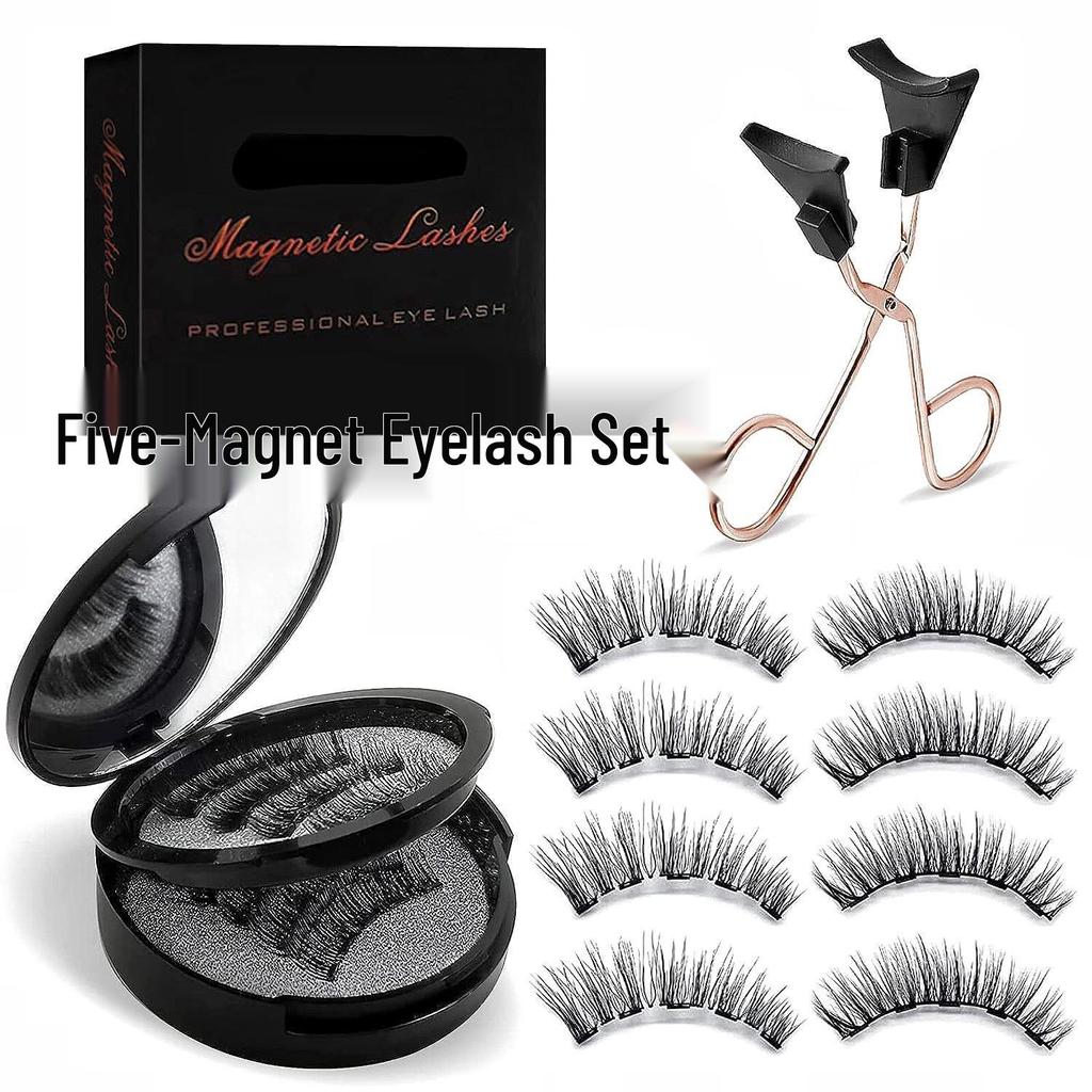 Magnetiska ögonfransar set: 3 Par, 12 Delar, 5 Magneter, Inget Lim Behövs, Europeisk och Amerikansk Stil