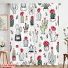 2pcs 2D flat printing Halloween Drapes Bohemian cactus 100% Polyester Without Electricity Spring Party & Holiday Decor Use for
