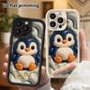 Phone Case: 2D Flat Design Suitable for iPhone 18 17 16 15 14 13 Pro Protective Case, Blue Little Penguin, Perfect Christmas and Halloween Holiday Gif