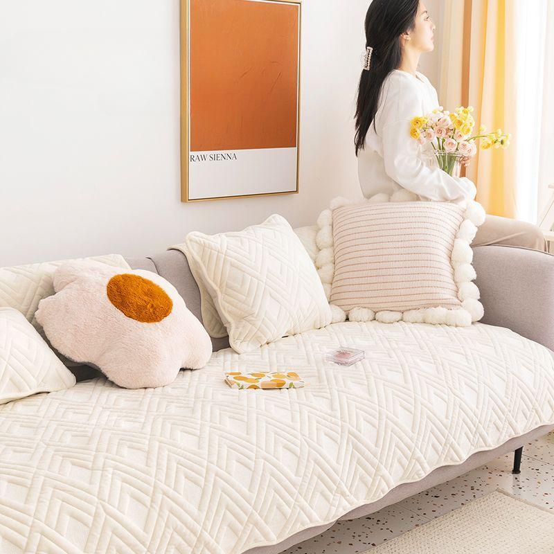 Nordic Instagram Style Plush Sofa Cushion Sofa Towel Simple Modern Cushion Four Seasons Autumn and Winter Sofa Cover