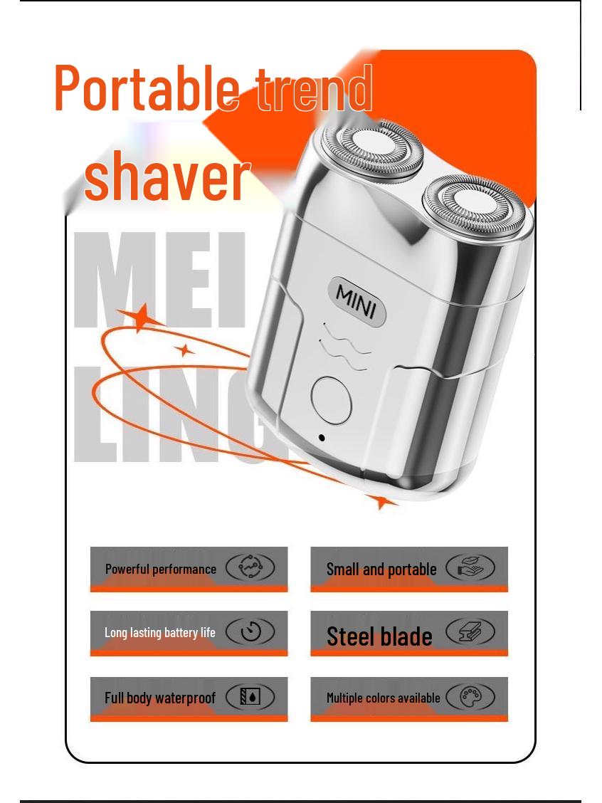 Men s Compact Electric Shaver: Quick, Portable, Water Washable, Genuine Beard Razor