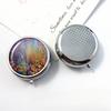 Metal Round Natural Flowers Pill Boxes Holder 3 Grids Medicine Case Small Portable Case Container Splitters
