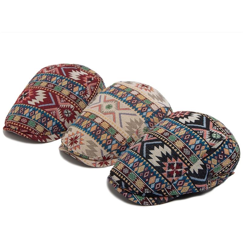 Ethnic Style Beret Hat For Women And Men Soft Polyester Fabric Adjustable Perfect For Daily Wear And Outdoor Activities