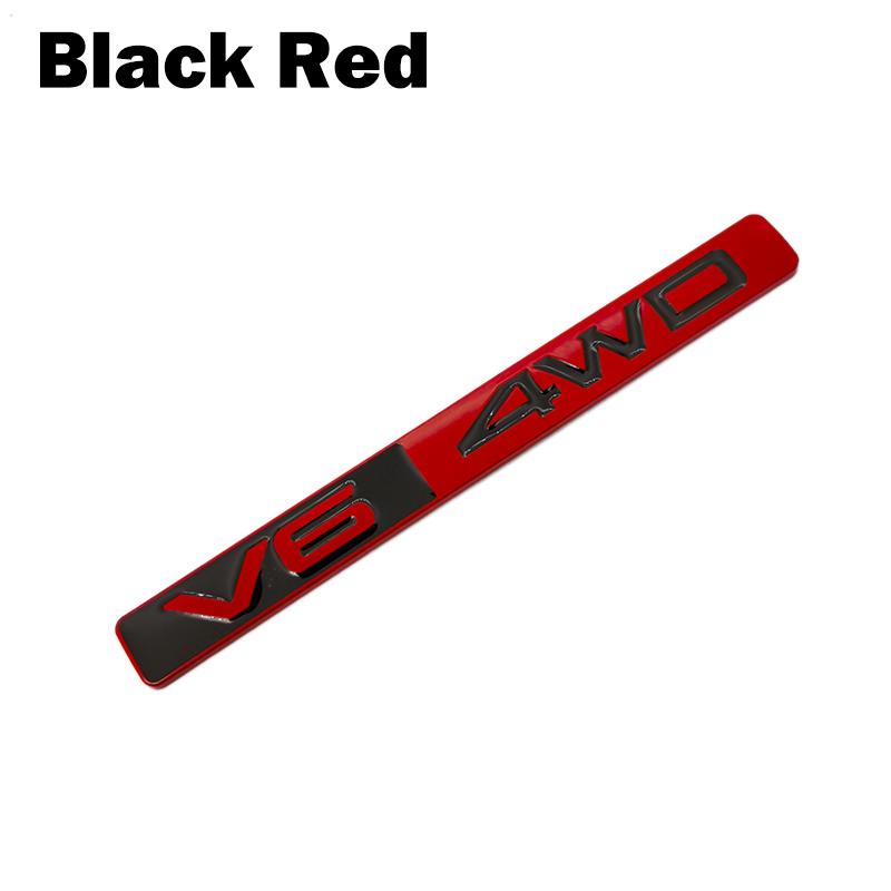 

1 шт. металлический V6 4WD 3D логотип автомобиля наклейка на голову автомобиля боковое крыло задний багажник эмблема значок наклейка наклейки для любого транспортного средства красный/чёрный