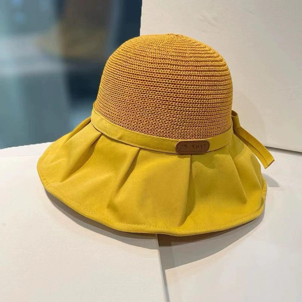 

Douyin Explosion Sunscreen Hat Women s Anti-ultraviolet Sun Hat Foldable Vinyl Bucket Hat Face Cover Big Brim Sun Hat