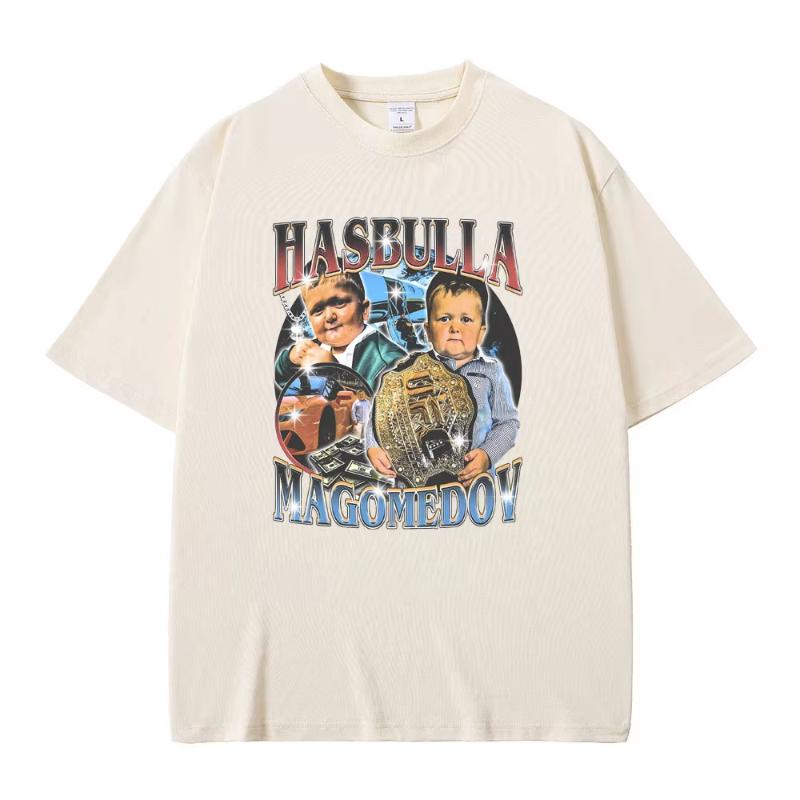 Hasbulla Magomedov Funny Meme Tshirt Unisexs Vintage Oversized Tshirt Unisex Women Casual Cotton T Shirt Short Sleeve Fan Gift S