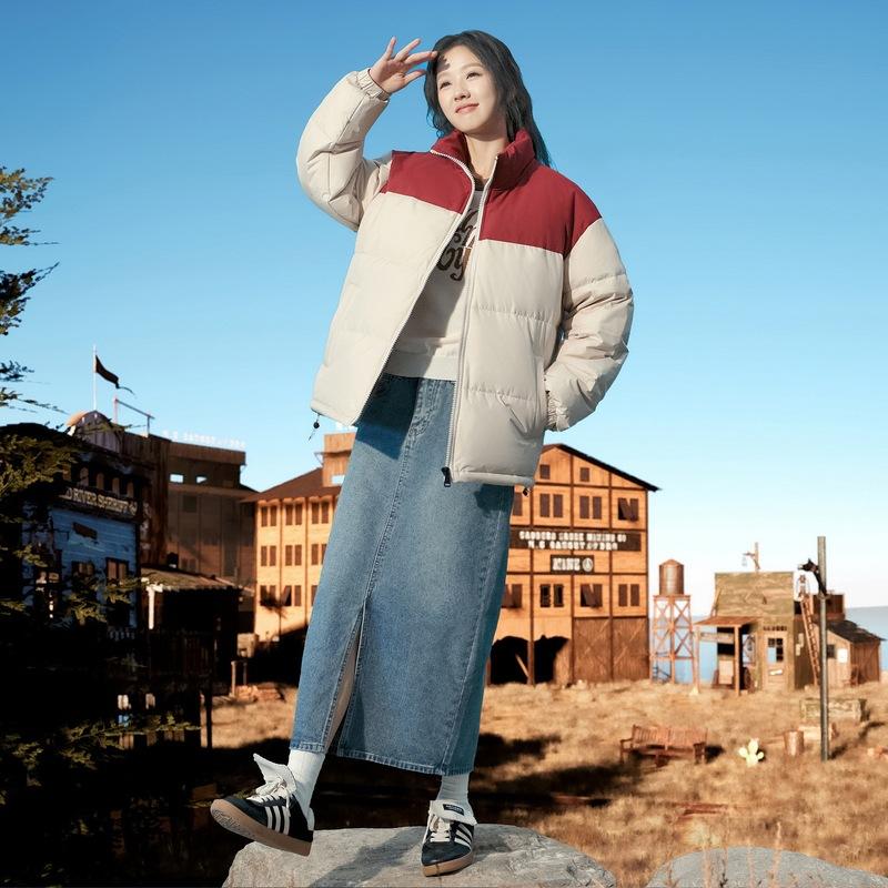 Winter New Style Duck Down Thickened Warm Down Jacket Youth Fashion Stand Collar Color Matching Casual Jacket Versatile