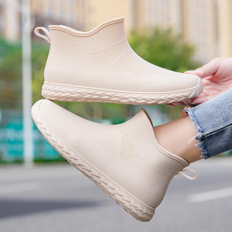 2024 Summer New Fashion Outdoor Women's PVC Waterproof Non-slip Rain Boots Short Tube Rain Boots Kitchen Work Rain Boots 36-41