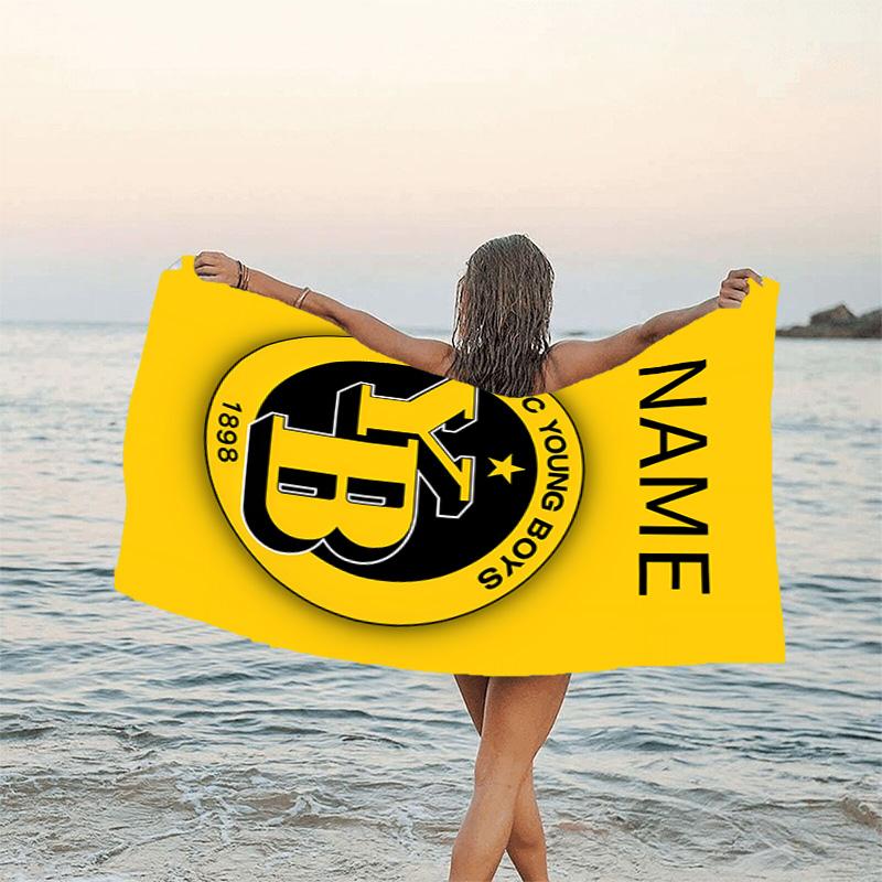 1pc Football35 Beach Towel with Custom Name, Beach/Swimming/Bath/Picnic/Camping Towel, Suitable for Seaside Beaches