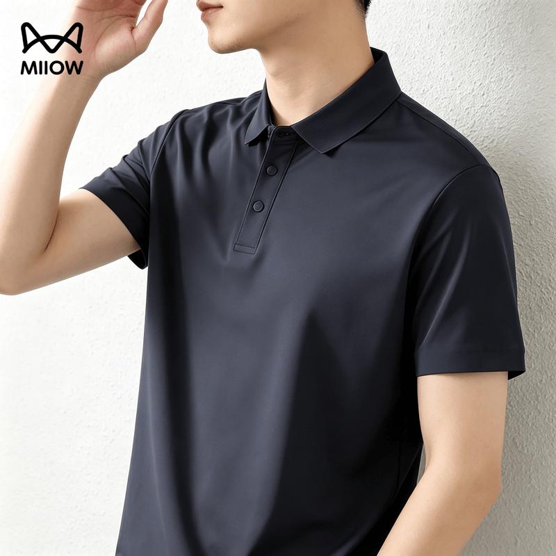 MiiOW Men s Ice Silk Quick-Dry Short Sleeve Polo Shirt XL