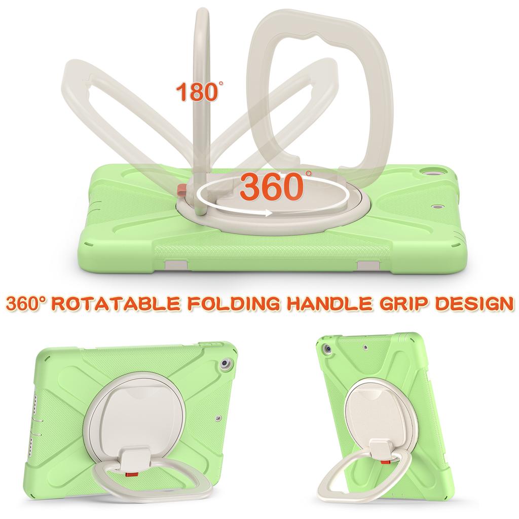 360 Rotating Kids Case Universal for IPad 10.2 2019 2020 2021 7th 8th 9th Generation Heavy Duty Stand Cover with Shoulder Strap