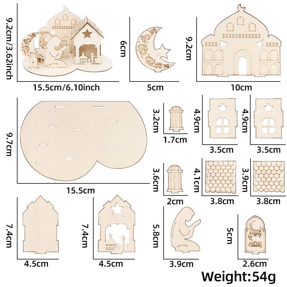 Eastern Artistic Middle Celebration Wooden Decor Accent For Festive Occasions Handmade Diy Puzzle Art Piece