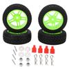 4PCS 75mm Rubber Tire Five Pointed Star Wheel Rim for Wltoys 144001 1 14 Off Road Vehicle