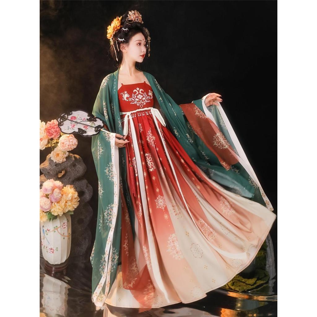 Китайский стиль династии Тан, платье HE ZI, женский костюм Hanfu, повседневный костюм с вышивкой