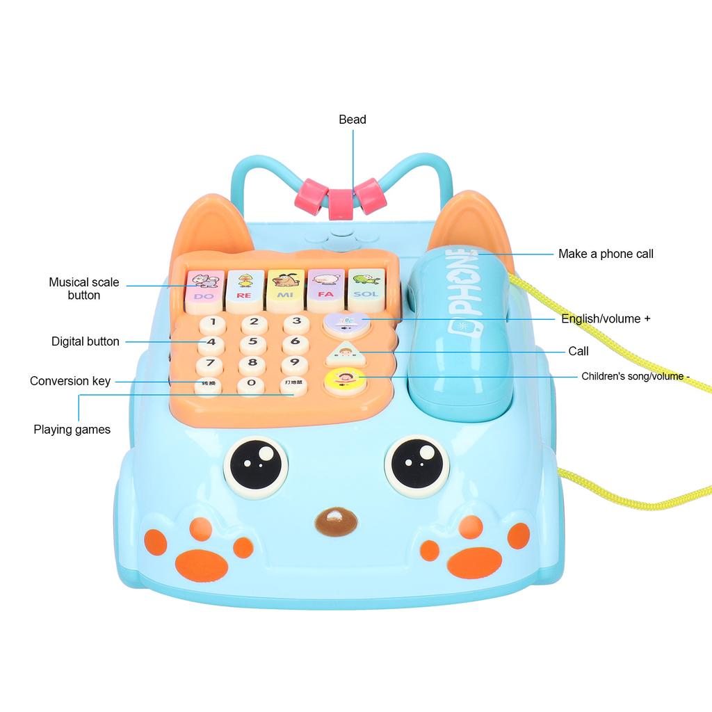 Children Telephone Toy Educational Simulation Telephone Toy with Light Music Effect