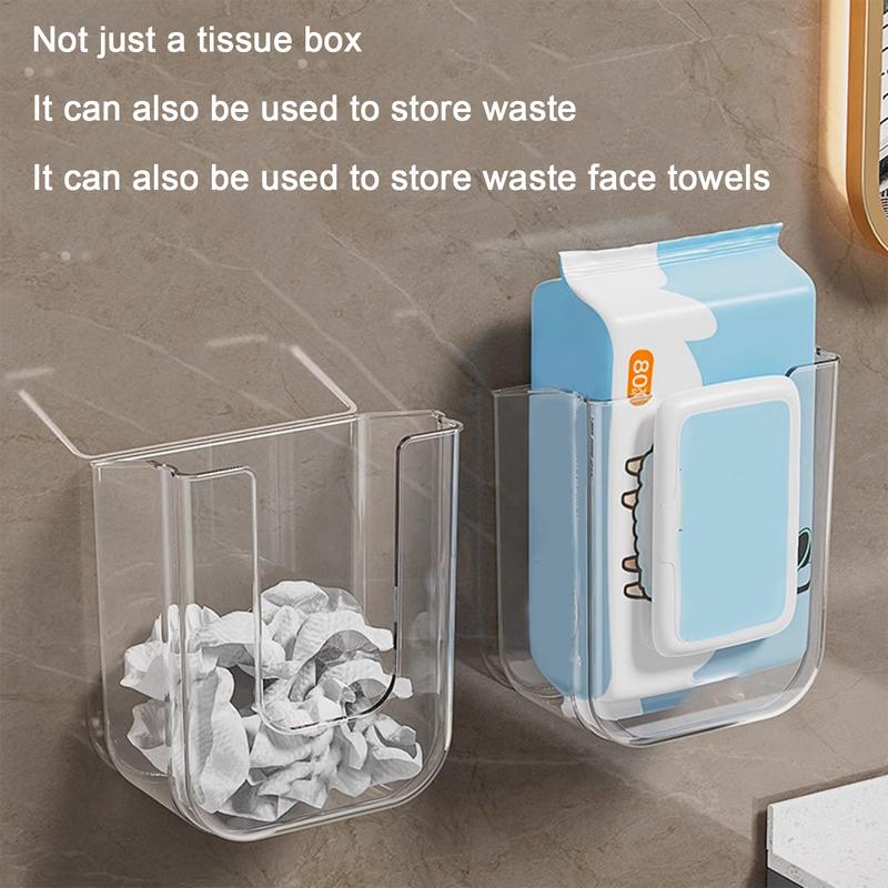 Bathroom Wipes Holder Wipes Holder Storage Box Container Organizer Refillable Tissue Dispenser  Bathroom Punch storage box