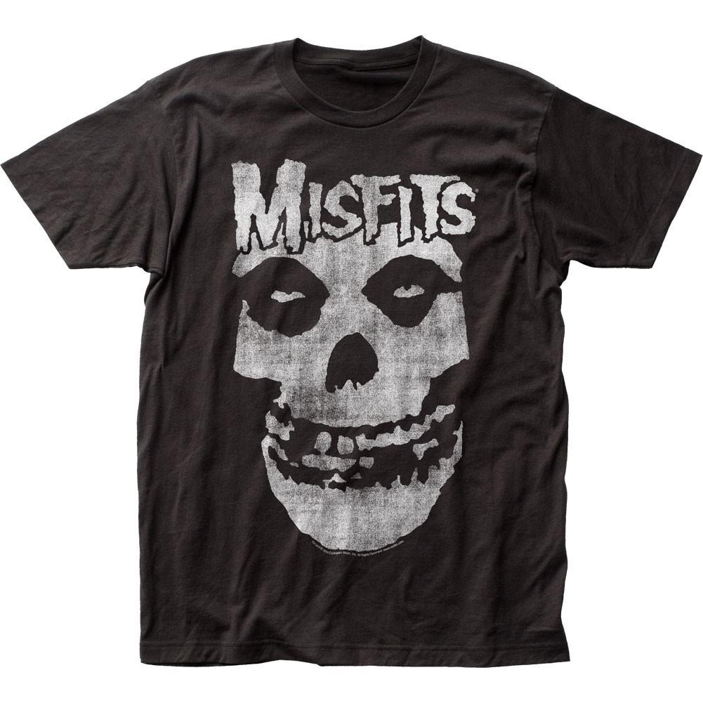 Misfits Distressed Skull Mens T Shirt Music Classic Concert Rock Band Tee Black M