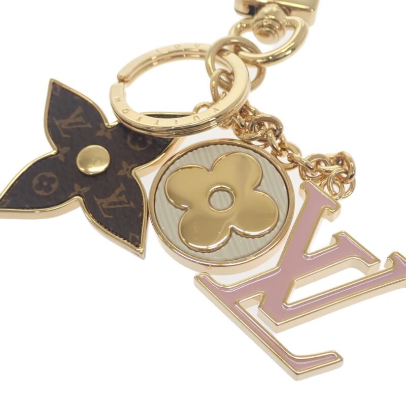 Louis Vuitton M01187 Monogram Schlüsselanhänger Gold/Rosa Metall Damen