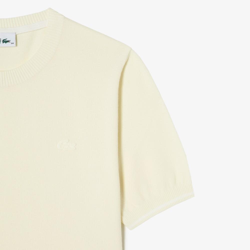 [lacoste] Women's Basic Short-Sleeve Round Neck Sweater AF335E-56GS7G