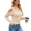 Women's Fall Sexy Halter Strapless Knit Sweater Solid Color Long-sleeved Twist Sweater Women Comfortable Versatile Fashion