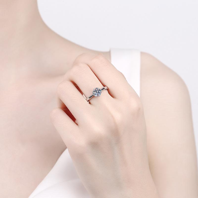 Tancise Classic 925 Sterling Silver 7A Zircon Moissanite Ring for Ladies Jewelry Women Wedding Party Gifts