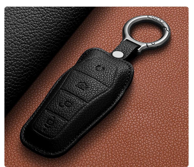 BYD Pro Key Case - Leather Protective Shell for Song Plus, Yuan DMI, Dolphin, Han, Tang, Qin, Han EV Models