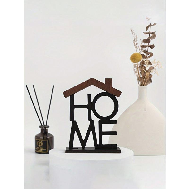 1pc Chic Wooden "HOME" Letter House-Shaped Decor Versatile Indoor/Outdoor Use, Ideal Gift For Home & Office, Home Decor, Versatile Living Room Decor