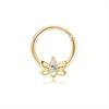 Florideco Septumringe 316L Edelstahl Opal Daith Nasenringe CZ Knorpel Tragus Ohrringe Septum Clicker Piercing Schmuck