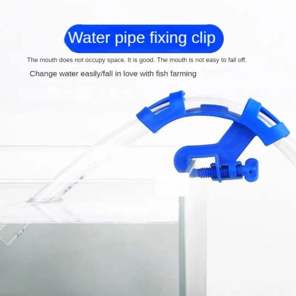 Adjustable Fish Tank Water Pipe Fixing Clip Blue Water Change Fixing Frame  Fish Tank