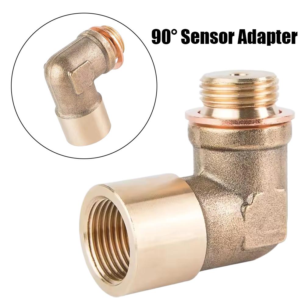 Car 90 Degree Sensor Adapter Threaded Brass Elbow Adapter Accessory Applications Exhaust Automotive E1R4