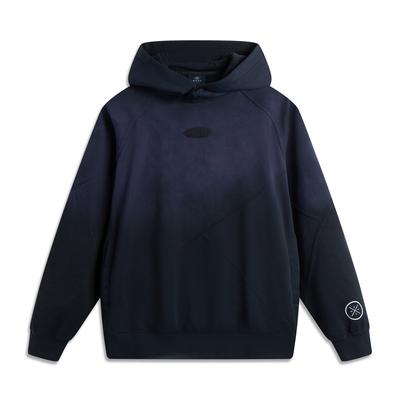 Li Ning Wade Series Simple Versatile Gradient Loose Hooded Sweatshirt Men Sweatshirt AWDV255-1
