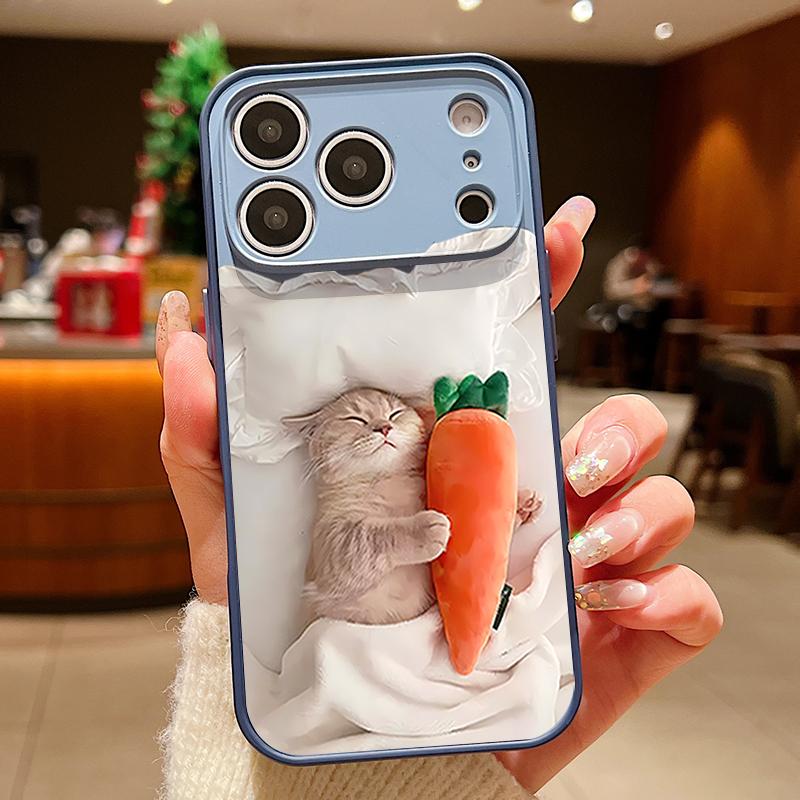 Magnetic For Magsafe Case For iPhone 17 Pro Max Sleeping Cat Carrot Pattern Skin Feeling Cover For iPhone 16 15 14 13 Pro Max