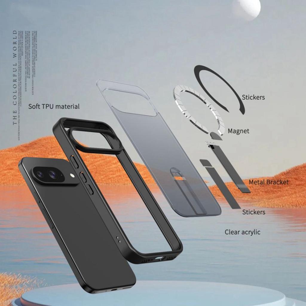 Phone Case For Google Pixel 10/10 Pro/9/9 Pro Magnetic Case Kickstand TPU + Acrylic Cover