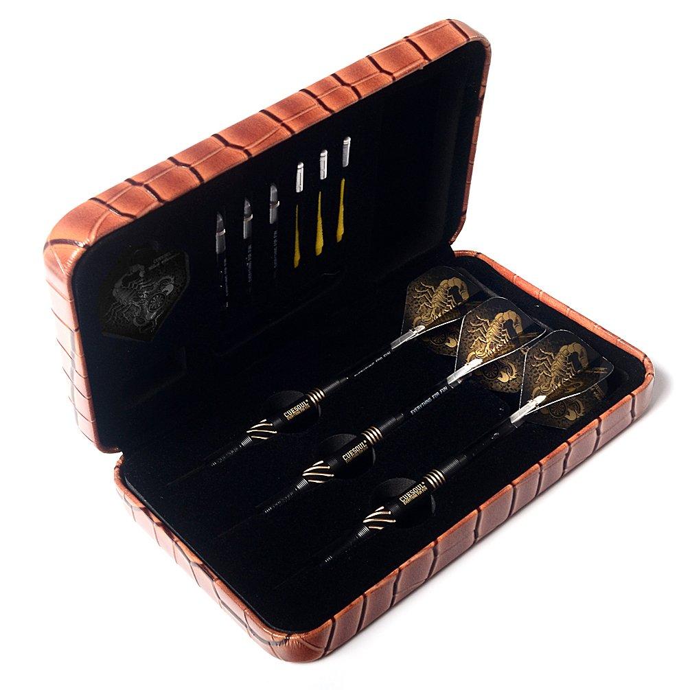 Black Scorpion CUESOUL 16g Brass Dart Barrel Set (3 Barrels), Stylish Black Scorpion Design Soft Tip Dart Set (HX-STL-B2305)
