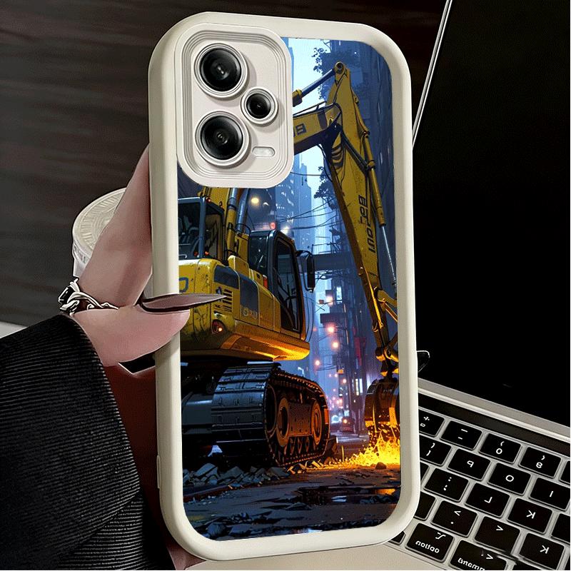 Excavating Machinery Cool Soft Phone Case for Xiaomi Poco X7 X6 X5 Pro X4 Gt X3 F7 Ultra M8 M7 Redmi 15C 15 14C 13 13C 12 12C 10