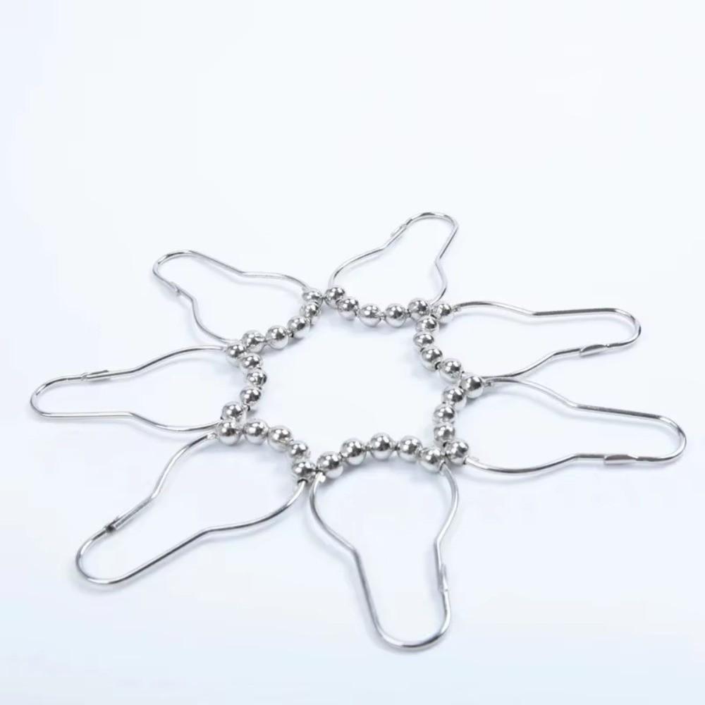 12pcs Rust Resistant Hanging Rings Hanging Design Curtain Buckles Versatile Curtain Hooks Bathroom