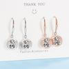 Hot Selling Lady Elegant AAA round Zircon Crystal Dangle Drop Earrings For Women  silver needle  Boucle Mujer Brinco