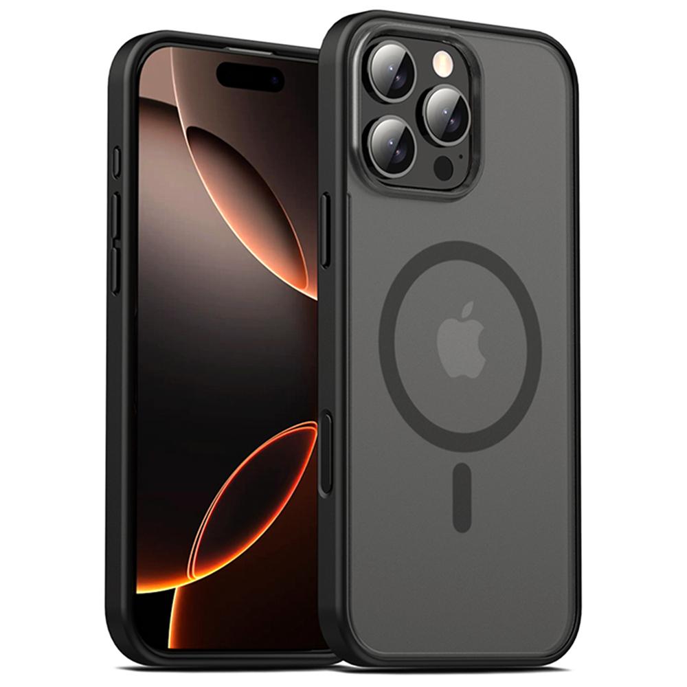 IPAKY For iPhone 16 Pro Max Magnetic Case Shockproof TPU+PC Matte Phone Back Cover