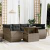 VidaXL Garden Lounge Set with Cushions 7 Pcs Grey Braided Resin 3268390